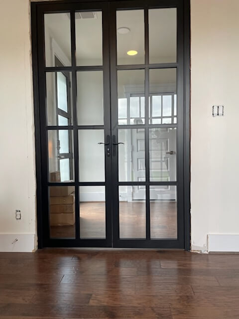 Interior glass double door